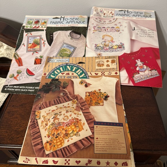 Vintage Lot Of 3 Daisy Kingdom No Sew Applique Fabric Panel - New - Picture 1 of 8